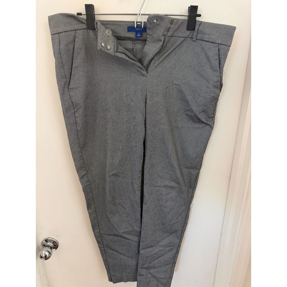 Apt. 9 Gray Textured Tapered Ankle Dress Pants (Size 16)